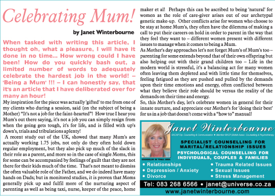 Celebrating Mum! Psychologist Cape Town